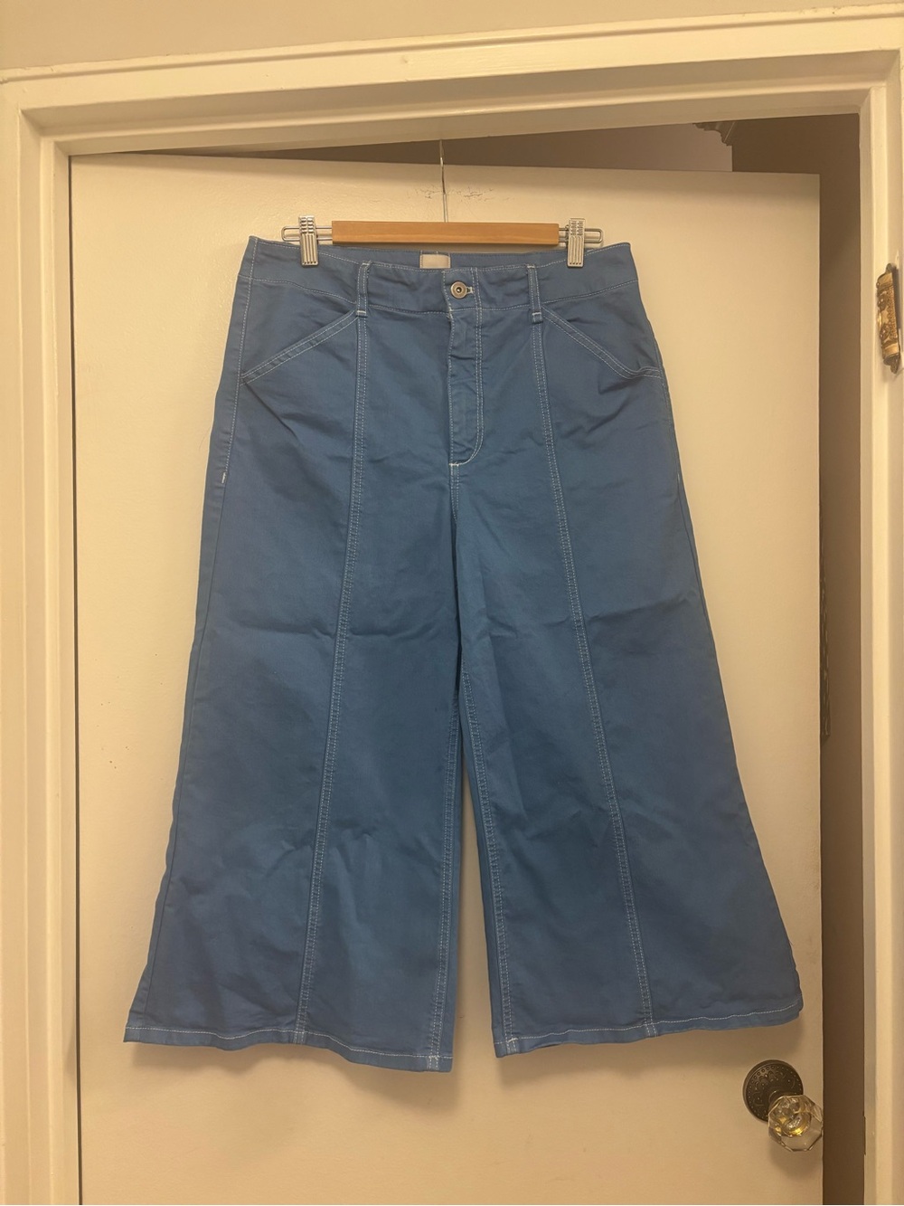 Maeve Anthropologie Delaney blue  Wide Leg Crop Jeans - Blue pants boho $149
